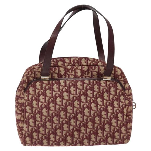 DIOR Trotter Canvas Hand Bag Red Gold - Picture 3 of 12